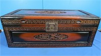 Antique Hand Carved Chinese Small Chest 29x13x11"