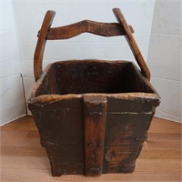 Antique Chinese Wooden Basket, Dovetail, Nails,