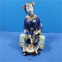 Vintage Chinese Wucai Porcelain Figurine- Broken