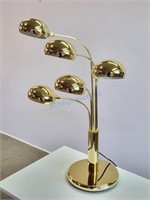 Tiered Waterfall Arch Brass Table Lamp