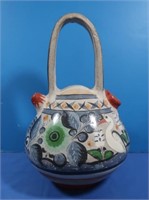 Vintage Handpainted Mexican Pottery Pitcher