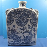 Chinese Ming Dynasty Style Blue & White Flask
