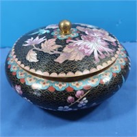 Vintage Chinese Cloisonne Ware Lidded Bowl