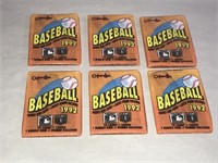 1992 OPC Baseball Cards LOT of 6 Unopened Pack