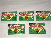 1989 Bowman Baseball Wax Pack LOT of 5