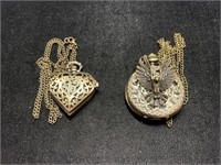 2 Pocket Watches Eagle & Heart Very Detailed