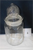 GLASS JAR W/ DECORATIVE LID