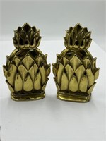 Virginia Metalcrafters Brass Pineapple Bookends