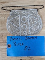 FRENCH BEADED PURSE - 5"