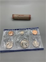 1985 Un Circulated Coins & Roll Of