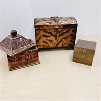Lot of 3 Trinket Boxes Treasure Chests