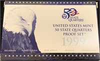 1999 5 Coins Quarter Proof Set Us Treasury!