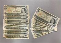 (20) 1973 Bank of Canada 1 Dollar Notes