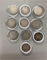 Lot Canada Silver 25 Cent Pieces