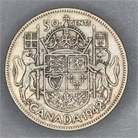 1942 Canada Silver 50 Cent Piece