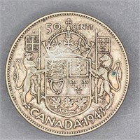 1943 Canada Silver 50 Cent Piece