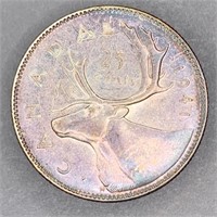1941 Canada Silver 25 Cent Piece