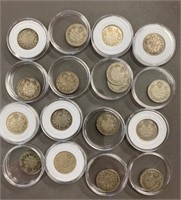 Group Canada Silver 10 Cent Pieces in Holders
