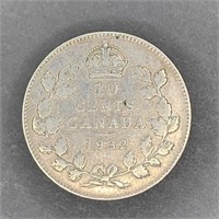 1932 Canada Silver 10 Cent Piece