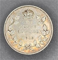 1919 Canada Silver 10 Cent Piece