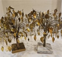 1980's vintage gold leaf decorative trees