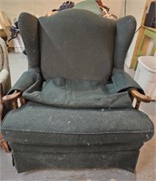 Vintage oversized wing back chair