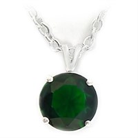 Pretty 2.22ct Emerald Round Cut Solitaire Necklace