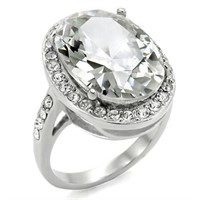 Oval 14.2ct White Sapphire High Polished Ring