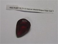 15.70ct Red Ruby Pear Cut