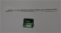 7.30ct Green Peridot Emerald Cut