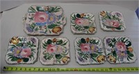 Hand Painted From Italy Serving Tray & Plates