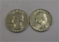 2 Washington Quarters 90% Silver