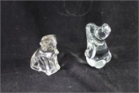 2 Glass Dog Figurines