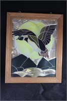 Stained Glass Framed Duck in Flight