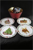 Set of 4 Christmas Plates & More