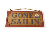 Wooden "Gone Sailin" sign