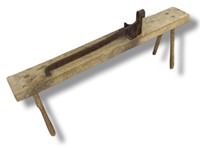primitive tobacco cutter on stand