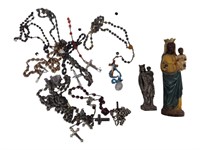 Religious Statues and Rosaries