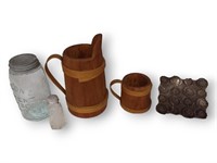 Handmade Wood Mugs, Mason Jar, Spice Shaker