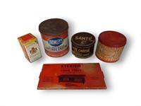 (4) Tins, Droste's Cocoa, Sterno Cookstove NIB