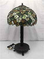 Vintage stained glass "marriage" lamp 25”H