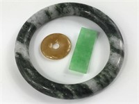 Jade bangle bead & slice lot