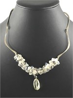 Opalite sterling Tahitian pearls 8"L