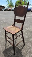 Antique Spindle/Pressed Back Chair w/ Cane Seat