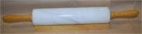 Cooks Club Solid Marble & Wood Rolling Pin w/Rail