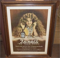 1975 Portal Publ Rexall 93 Hair Tonic Framed Ad