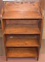 Handcrafted Solid Wood 4-Tier Bookcase 37" tall