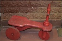 Vtg Barnwood Red Painted Handmade Trike Toy