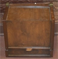 Vtg Wooden Hinged Lid Handled Storage Box