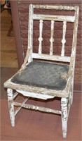 Antique Distressed Chippy Paint Side Chair 32"t